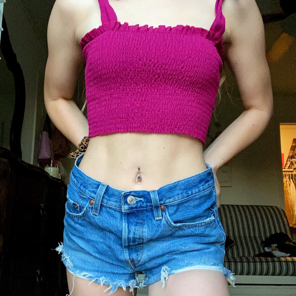 Pink cropped tank
